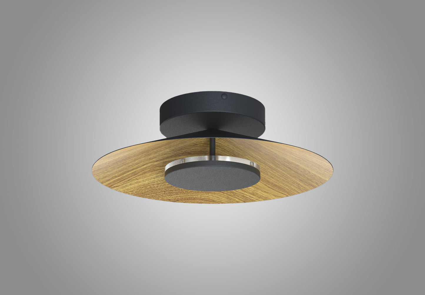 Orion Ceiling 40cm Round, 20W LED, 3000K, 1400lm, Wood/Black, 3yrs Warranty by Mantra