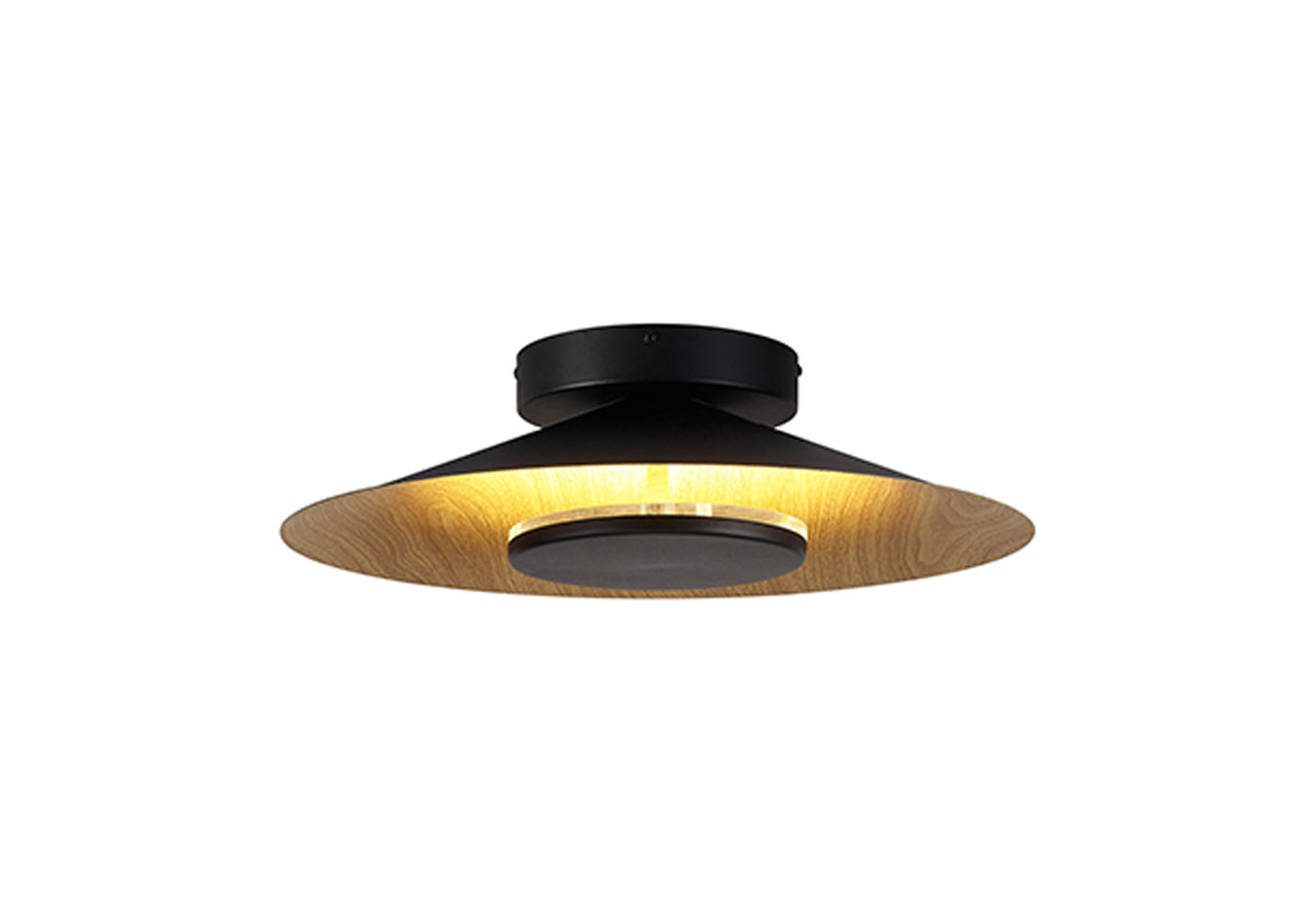 Orion Ceiling 40cm Round, 20W LED, 3000K, 1400lm, Wood/Black, 3yrs Warranty by Mantra