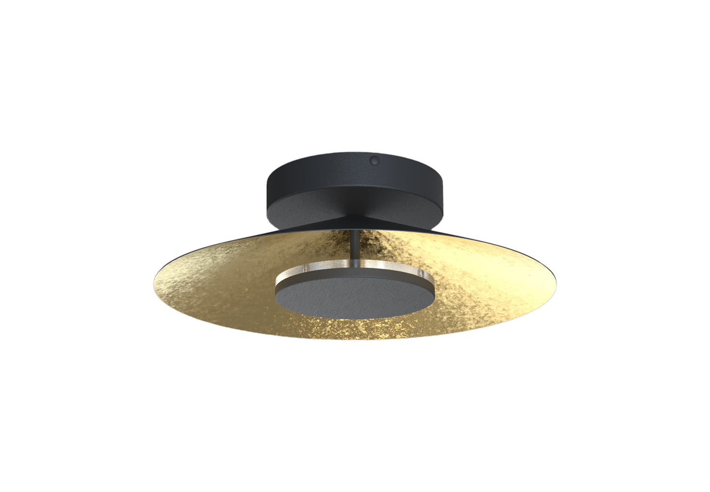 Orion Ceiling 40cm Round, 20W LED, 3000K, 1400lm, Gold Leaf/Black, 3yrs Warranty by Mantra