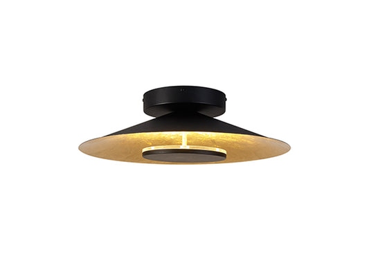 Orion Ceiling 40cm Round, 20W LED, 3000K, 1400lm, Gold Leaf/Black, 3yrs Warranty by Mantra