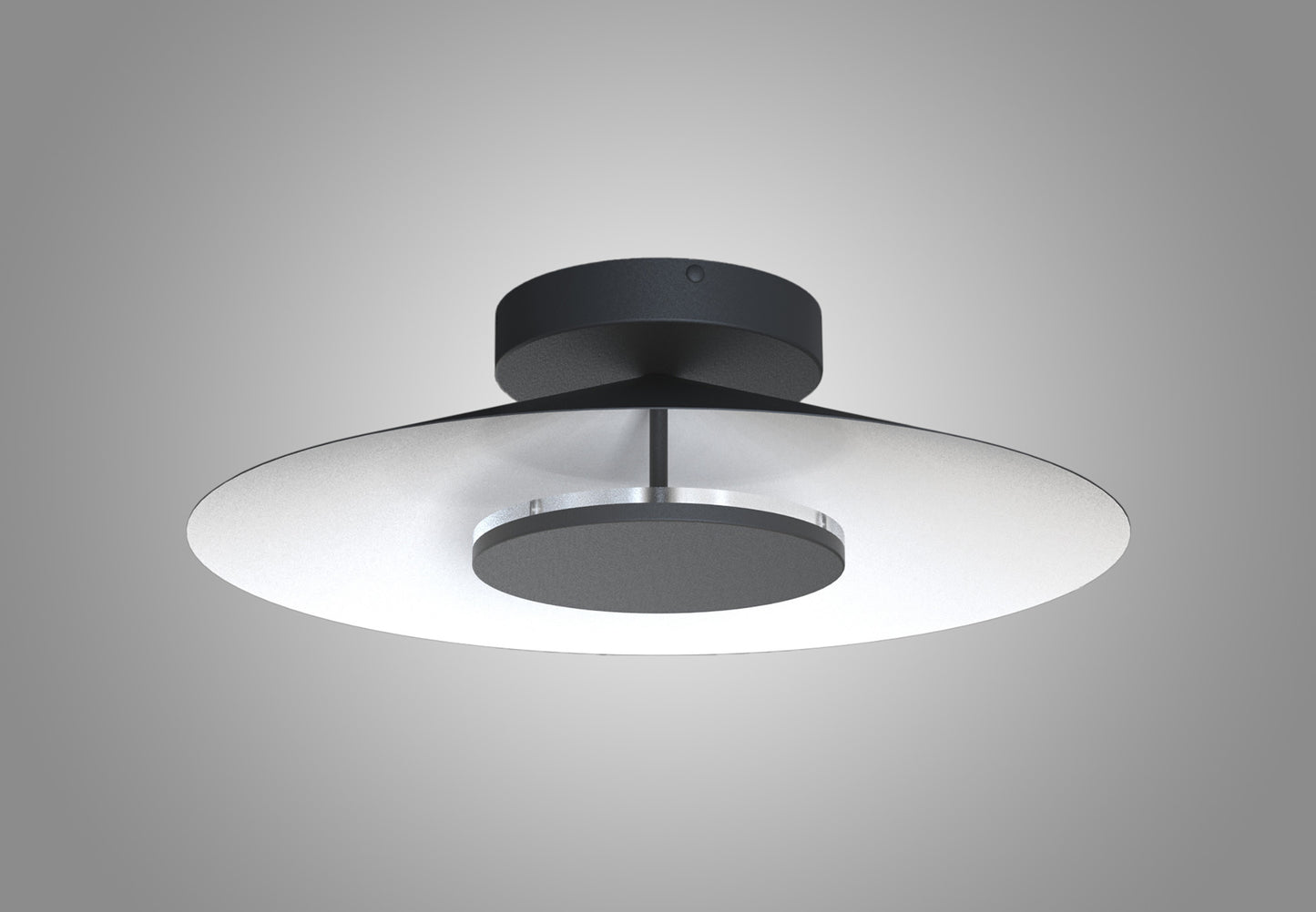 Orion Ceiling 55cm Round, 24W LED, 3000K, 1680lm, White/Black, 3yrs Warranty by Mantra