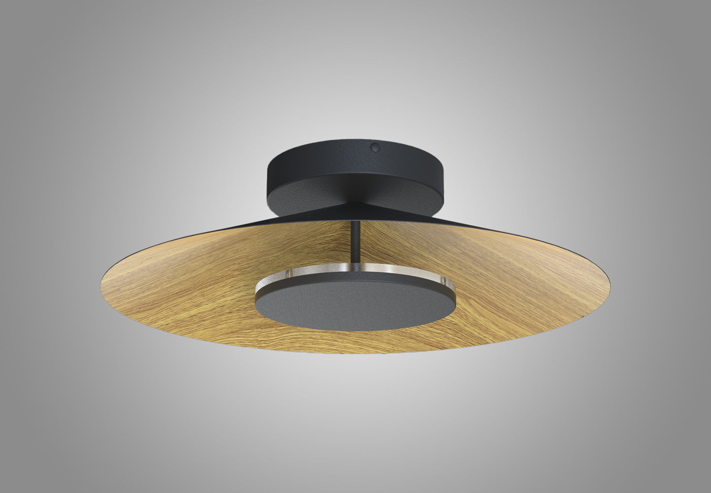 Orion Ceiling 55cm Round, 24W LED, 3000K, 1680lm, Wood/Black, 3yrs Warranty by Mantra