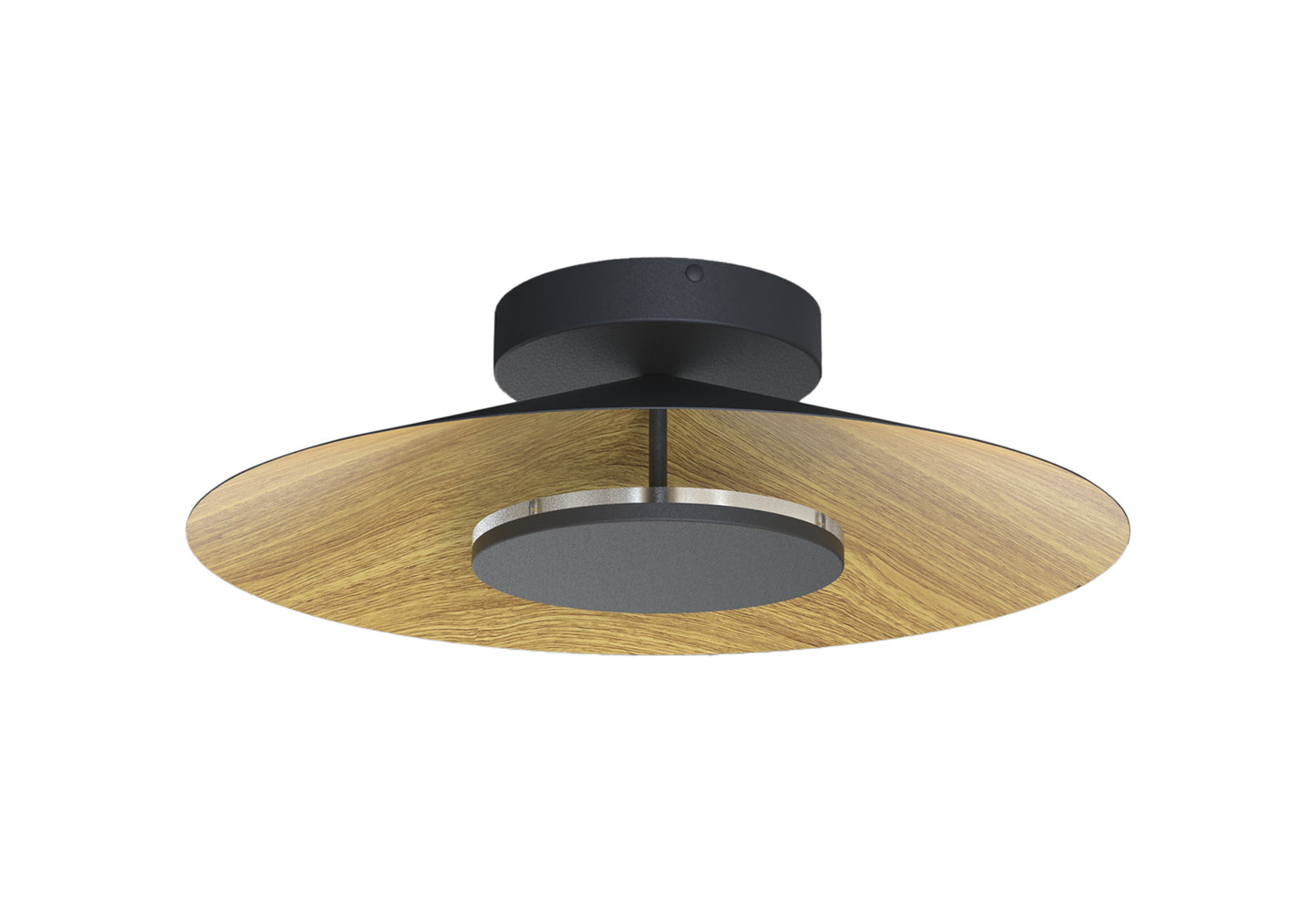 Orion Ceiling 55cm Round, 24W LED, 3000K, 1680lm, Wood/Black, 3yrs Warranty by Mantra