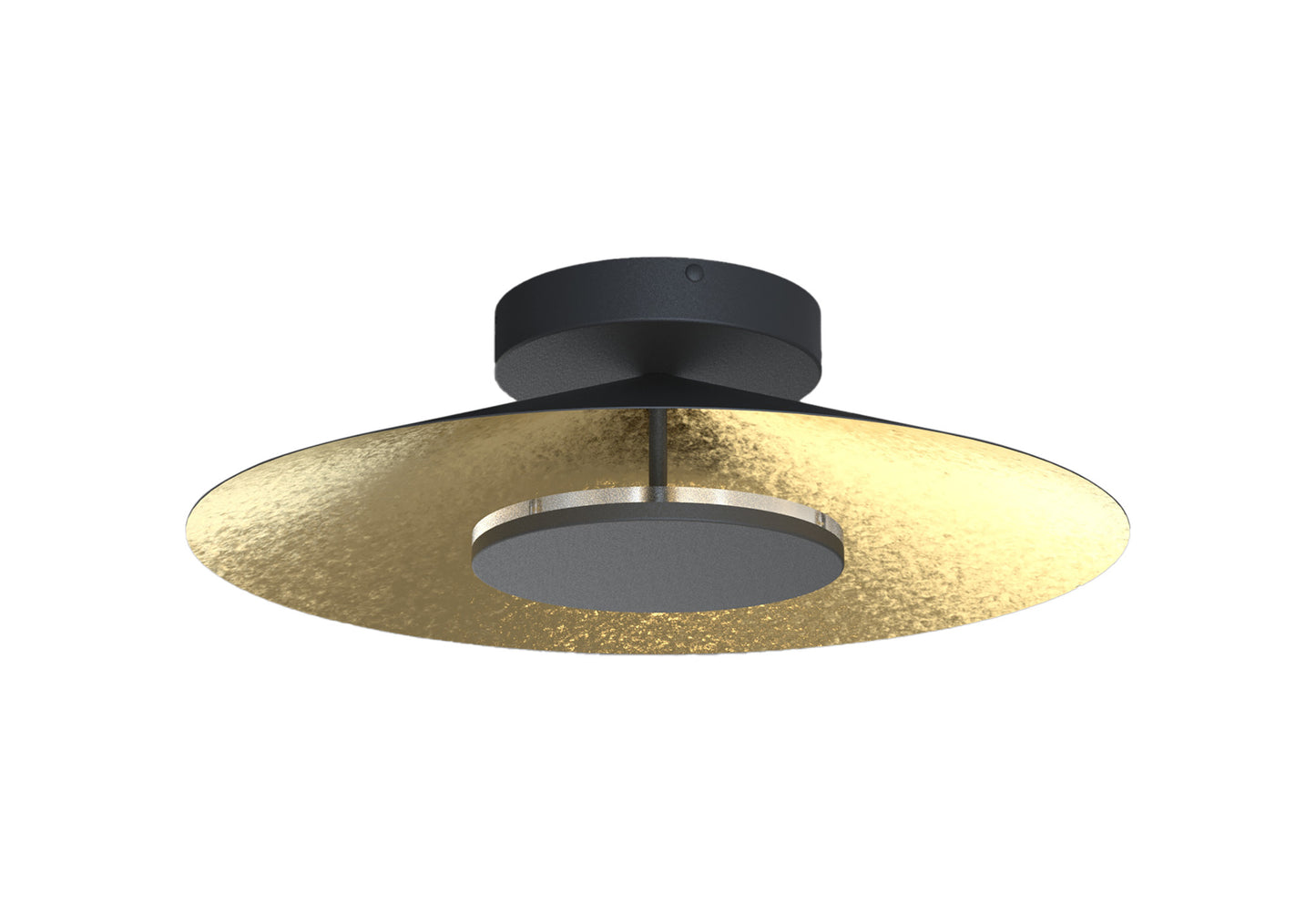 Orion Ceiling 55cm Round, 24W LED, 3000K, 1680lm, Gold Leaf/Black, 3yrs Warranty by Mantra