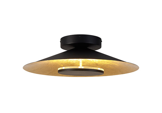 Orion Ceiling 55cm Round, 24W LED, 3000K, 1680lm, Gold Leaf/Black, 3yrs Warranty by Mantra