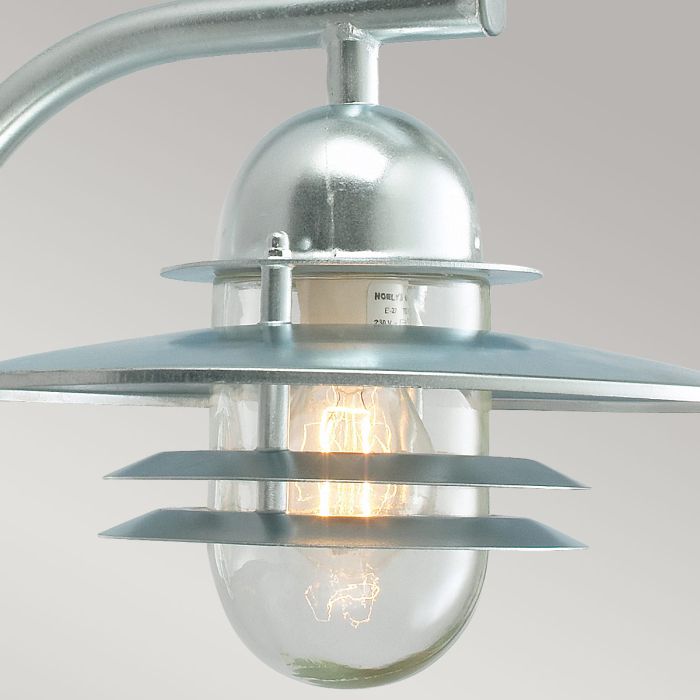 Oslo 1 Light Wall Lantern - Galvanised