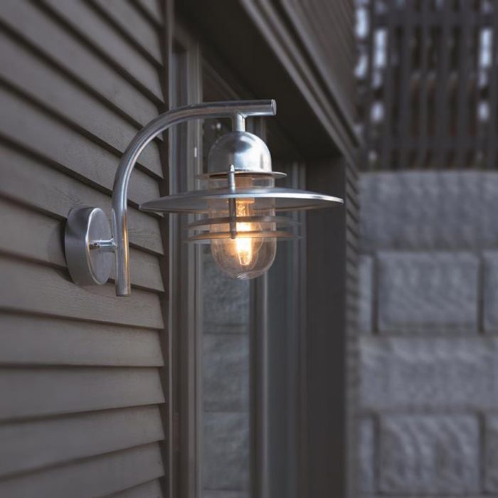 Oslo 1 Light Wall Lantern - Galvanised