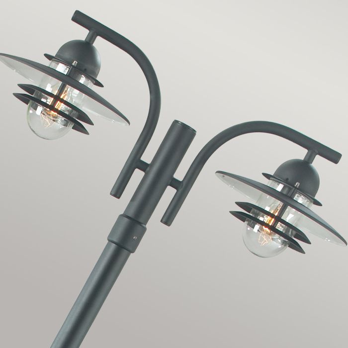 Oslo 2 Light Lamp Post - Black