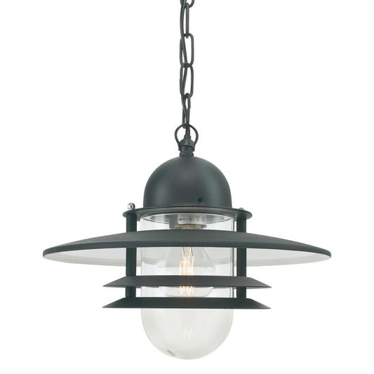 Oslo 1 Light Chain Lantern - Black