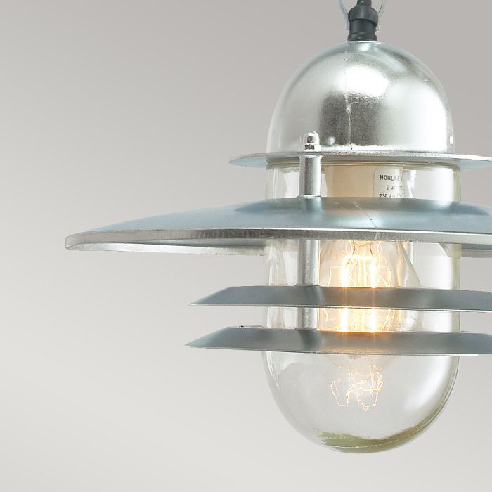 Oslo 1 Light Chain Lantern - Galvanised