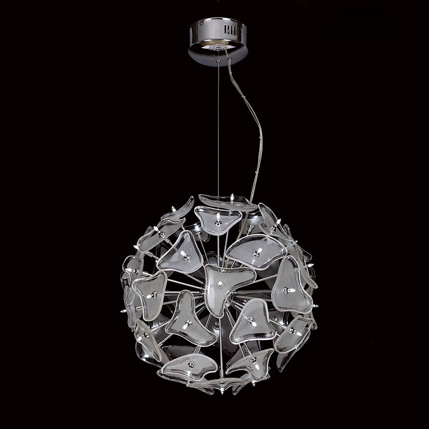 Otto Pendant 41 Light G4 Sphere, Polished Chrome/Frosted Glass, NOT LED/CFL Compatible by Mantra