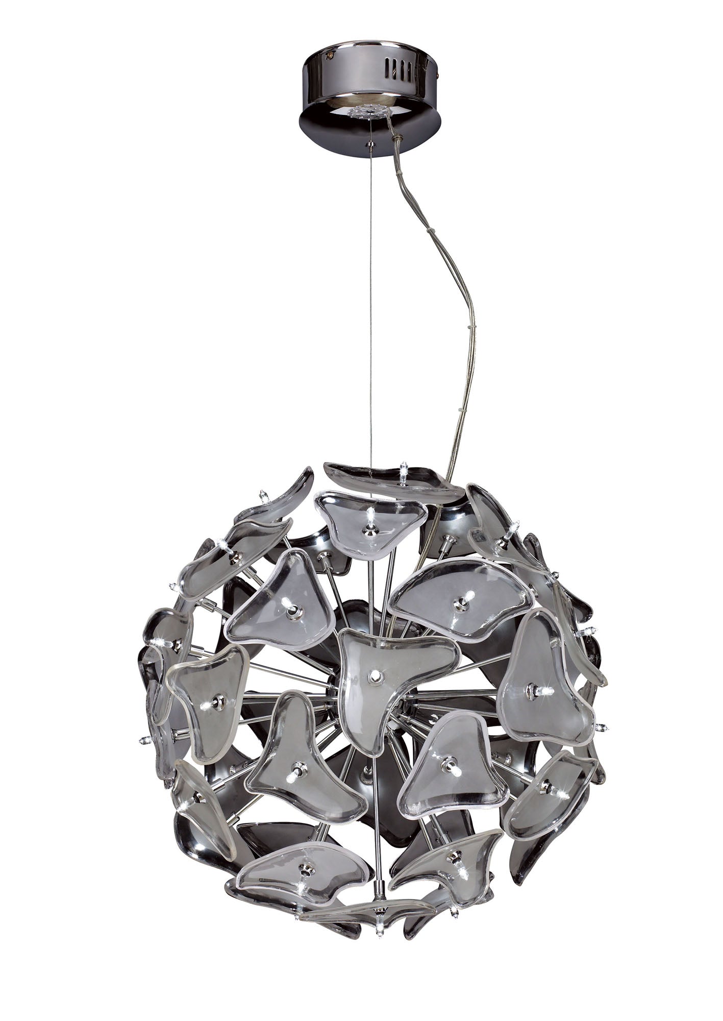 Otto Pendant 41 Light G4 Sphere, Polished Chrome/Frosted Glass, NOT LED/CFL Compatible by Mantra