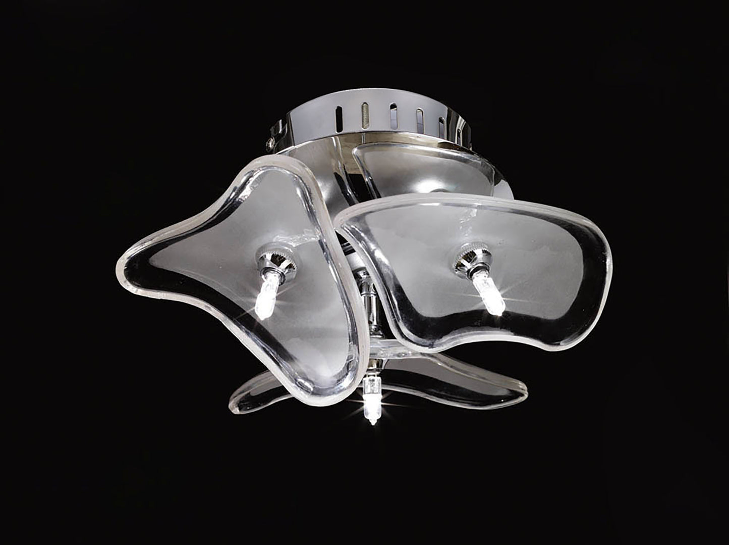 Otto Ceiling/Wall 3 Light G4 Round, Polished Chrome/Frosted Glass, NOT LED/CFL Compatible by Mantra