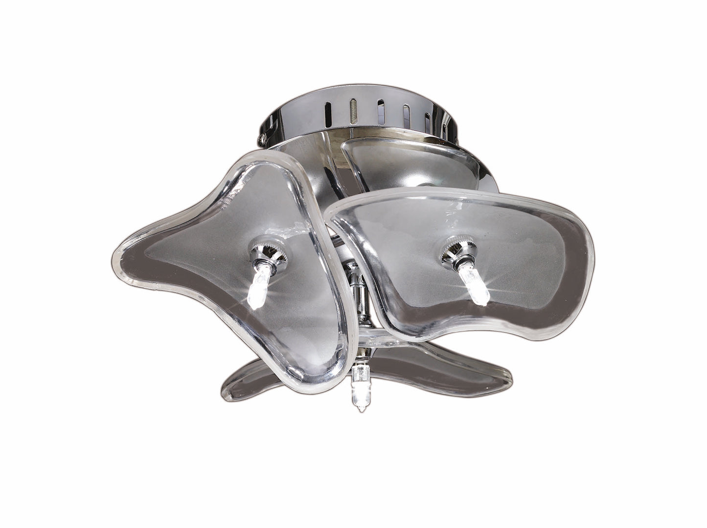 Otto Ceiling/Wall 3 Light G4 Round, Polished Chrome/Frosted Glass, NOT LED/CFL Compatible by Mantra