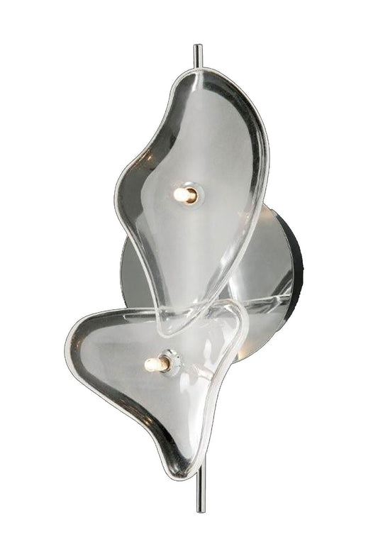 Otto Ceiling/Wall 2 Light G4 Bar, Polished Chrome/Frosted Glass, NOT LED/CFL Compatible by Mantra