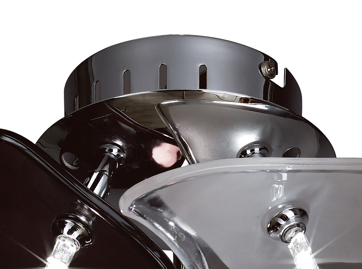 Otto Ceiling/Wall 3 Light G4 Round, Polished Chrome/Frosted Glass/Black Glass, NOT LED/CFL Compatible by Mantra