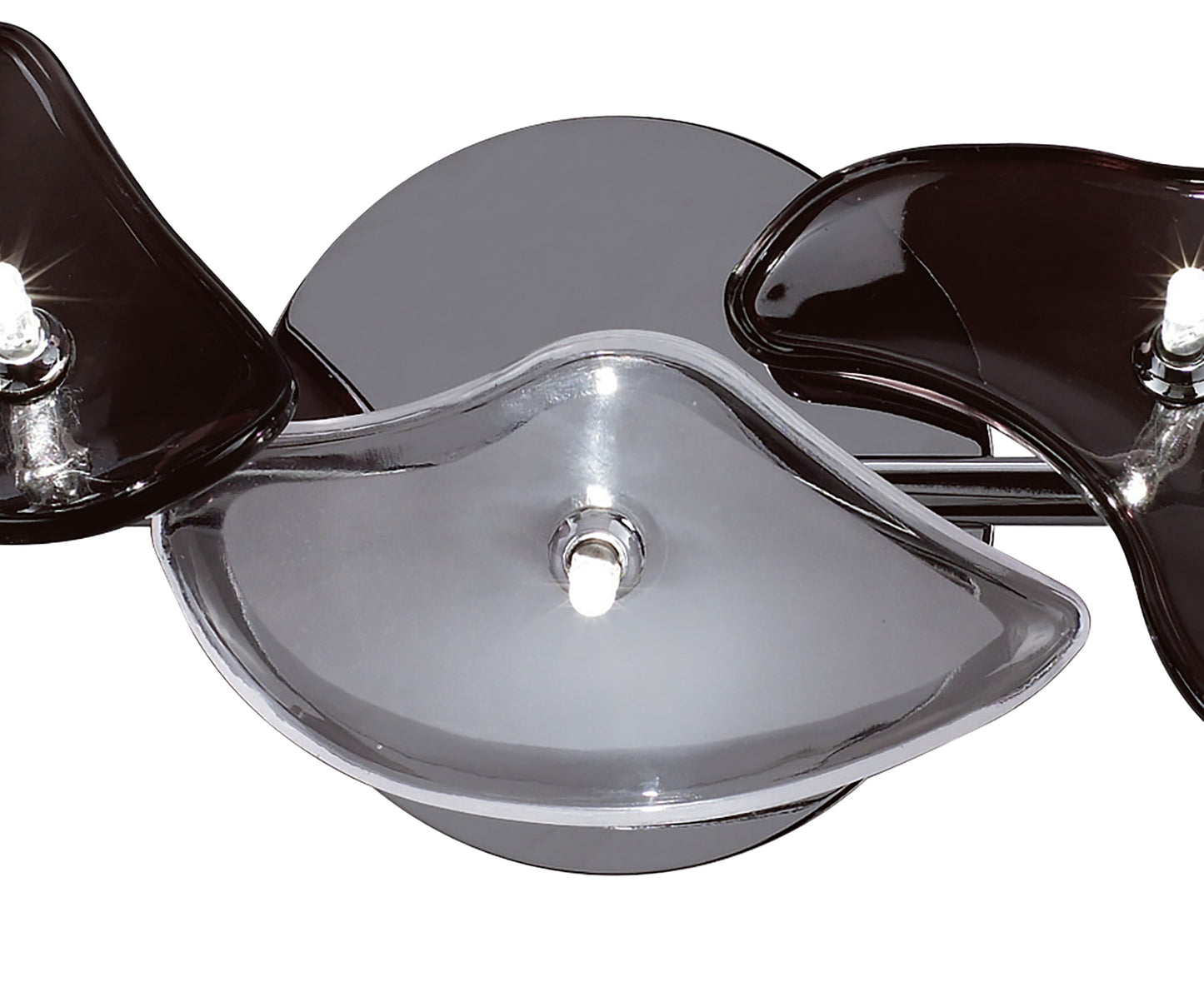 Otto Ceiling/Wall 5 Light G4 Bar, Polished Chrome/Frosted Glass/Black Glass, NOT LED/CFL Compatible by Mantra