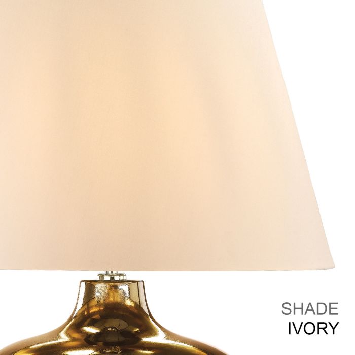Ottoman 1 Light Table Lamp - Ivory shade - Bronze Metalic, Ivory Shade