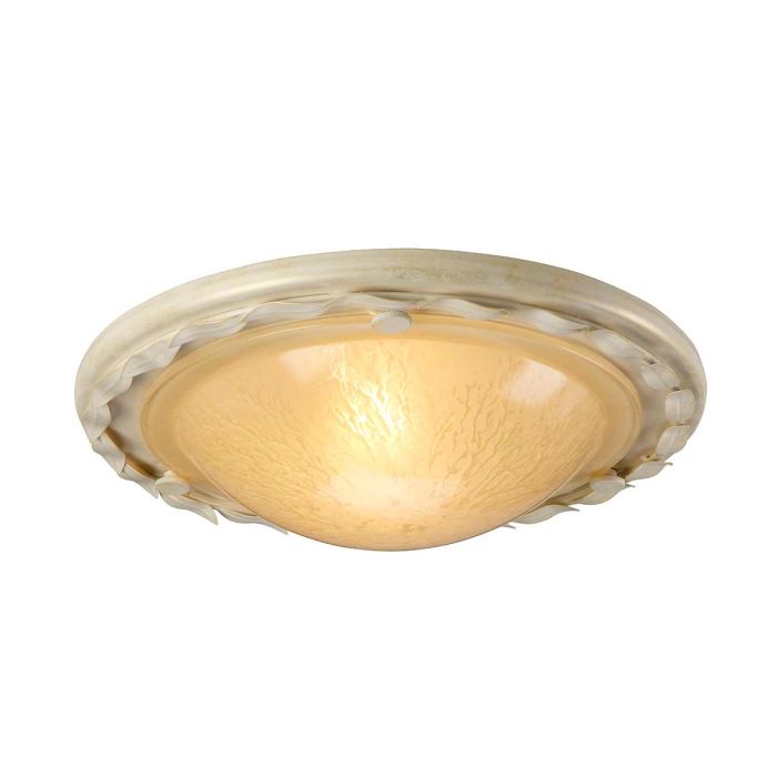 Olivia 1 Light Flush - Ivory / Gold Patina