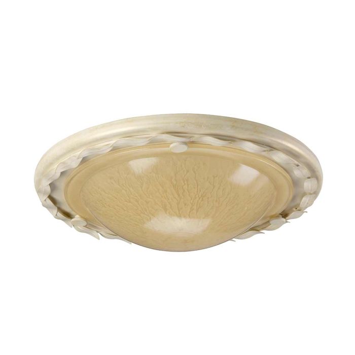 Olivia 1 Light Flush - Ivory / Gold Patina