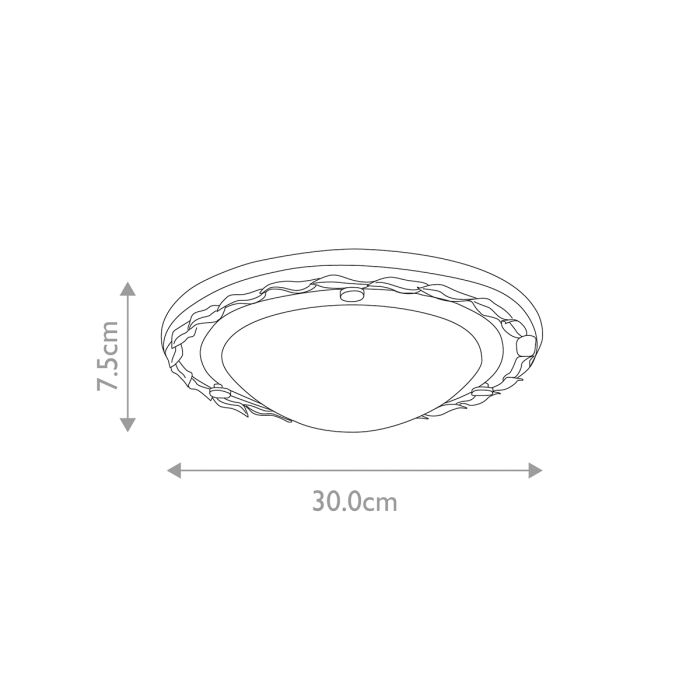 Olivia 1 Light Flush - Ivory / Gold Patina