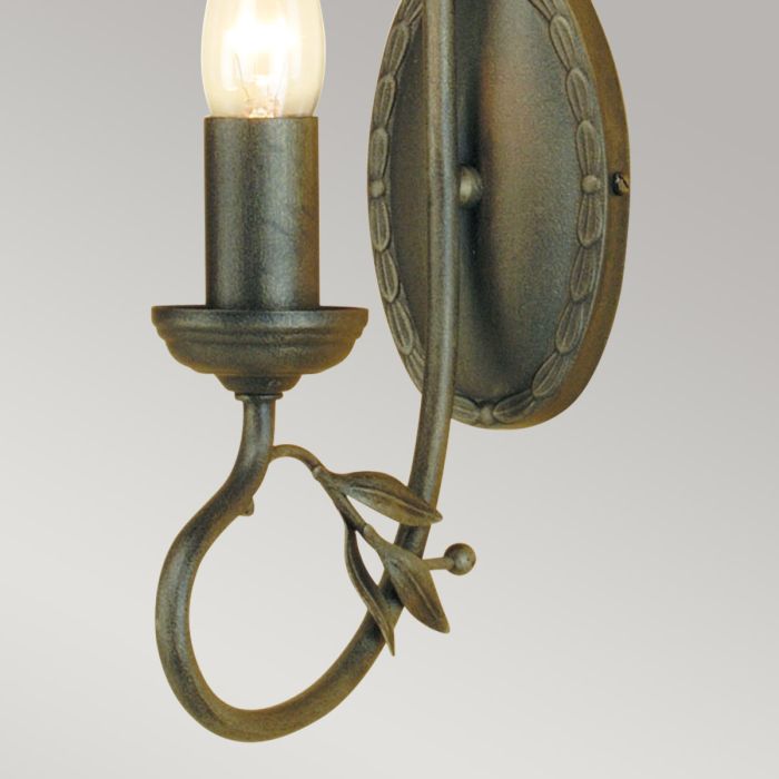 Olivia 1 Light Wall Light - Black / Gold Patina