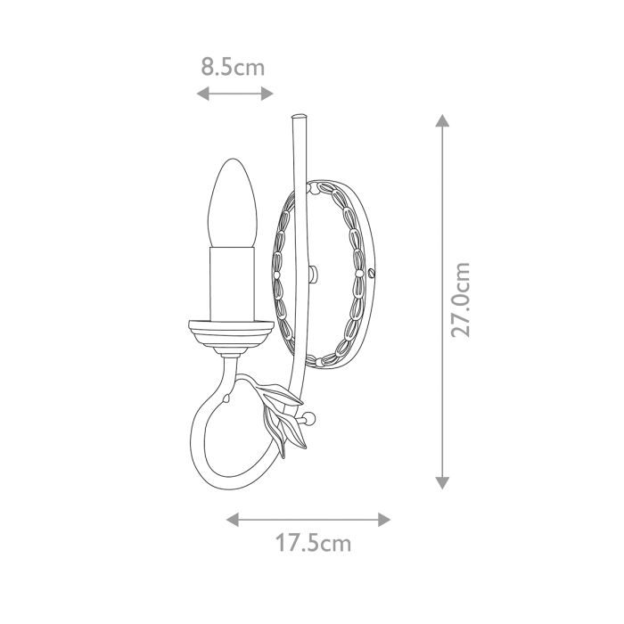 Olivia 1 Light Wall Light - Ivory / Gold Patina