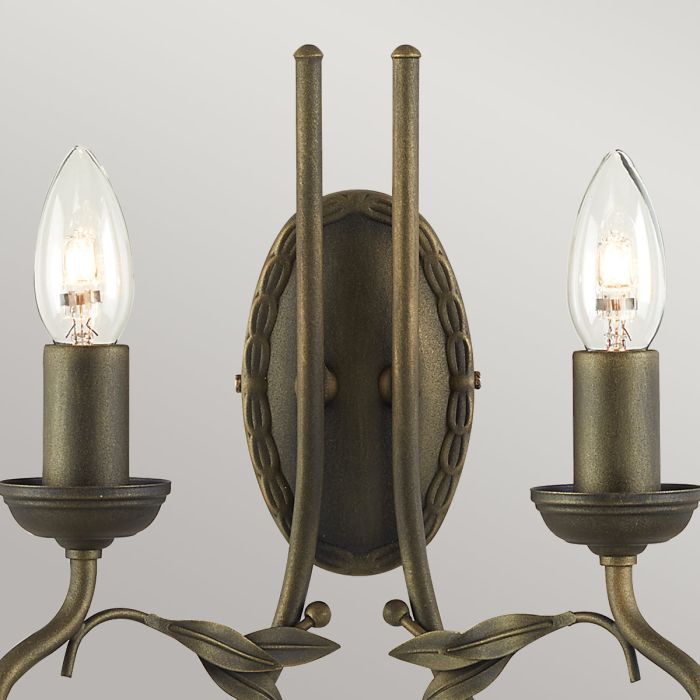 Olivia 2 Light Wall Light - Black / Gold Patina