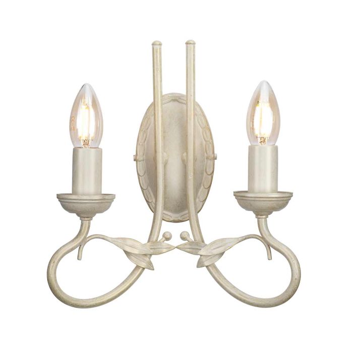 Olivia 2 Light Wall Light - Ivory / Gold Patina