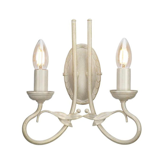 Olivia 2 Light Wall Light - Ivory / Gold Patina