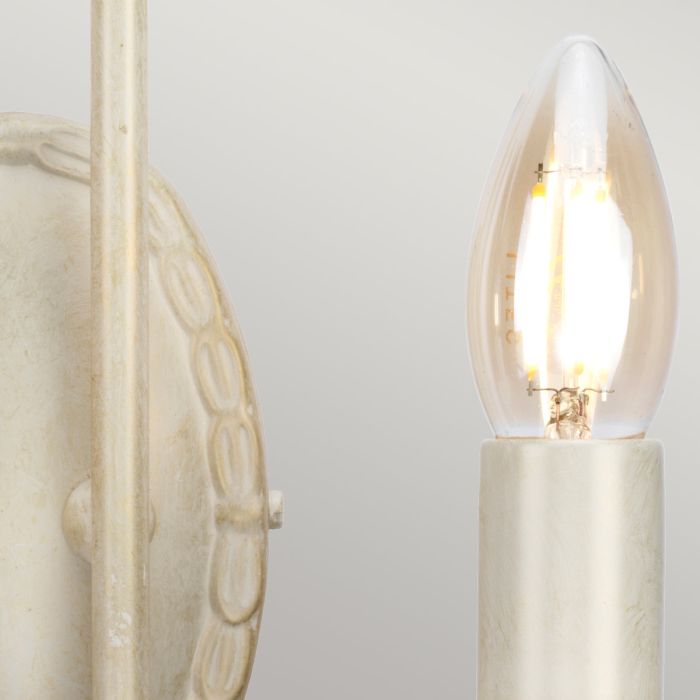 Olivia 2 Light Wall Light - Ivory / Gold Patina