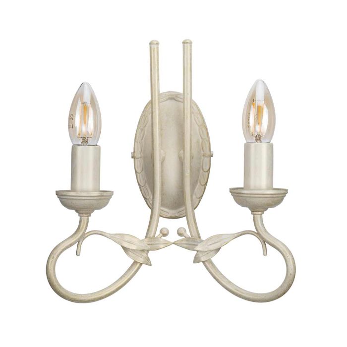 Olivia 2 Light Wall Light - Ivory / Gold Patina