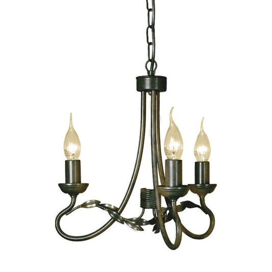 Olivia 3 Light Chandelier - Black / Gold Patina