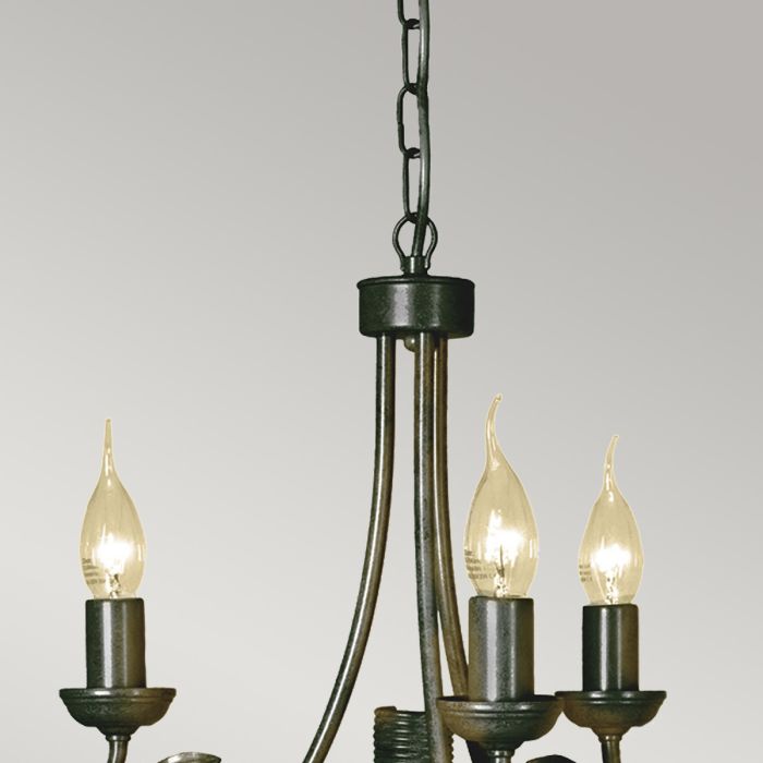 Olivia 3 Light Chandelier - Black / Gold Patina