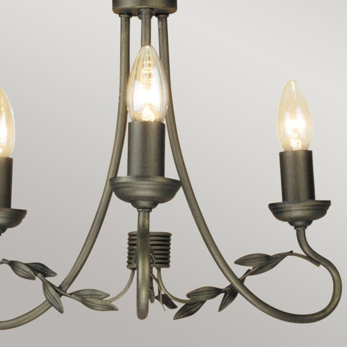 Olivia 3 Light Chandelier - Black / Gold Patina