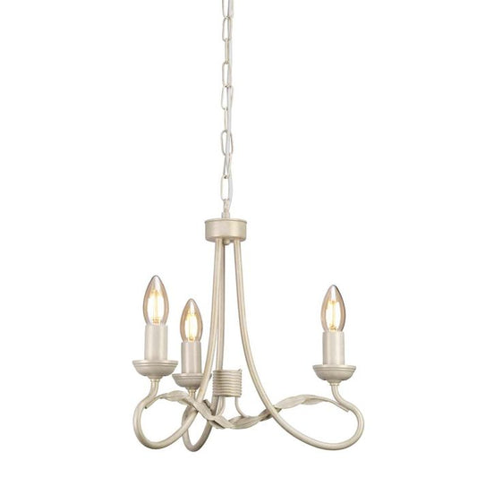 Olivia 3 Light Chandelier - Ivory / Gold Patina