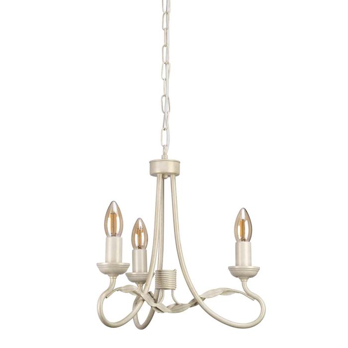 Olivia 3 Light Chandelier - Ivory / Gold Patina