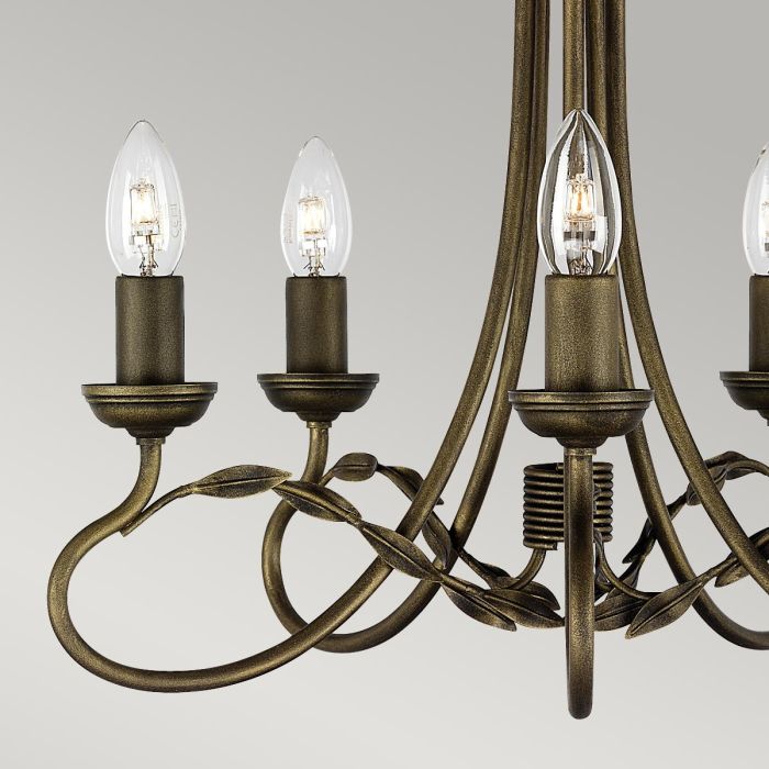 Olivia 5 Light Chandelier - Black / Gold Patina