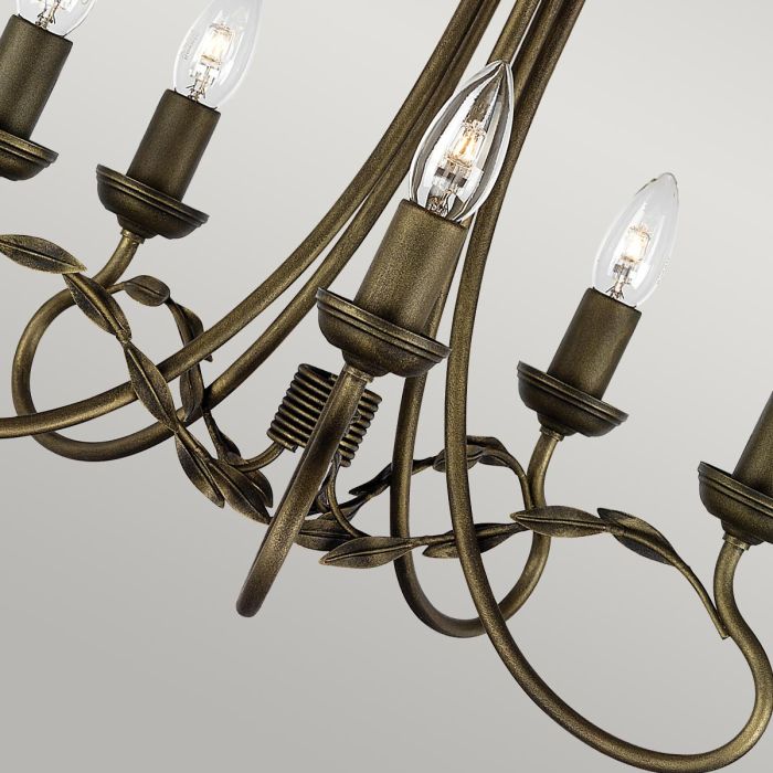 Olivia 5 Light Chandelier - Black / Gold Patina
