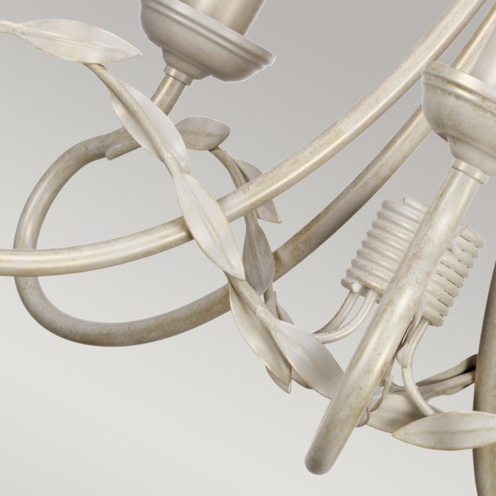 Olivia 5 Light Chandelier - Ivory / Gold Patina