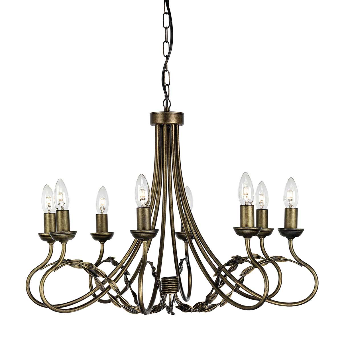 Olivia 8 Light Chandelier – Black/Gold