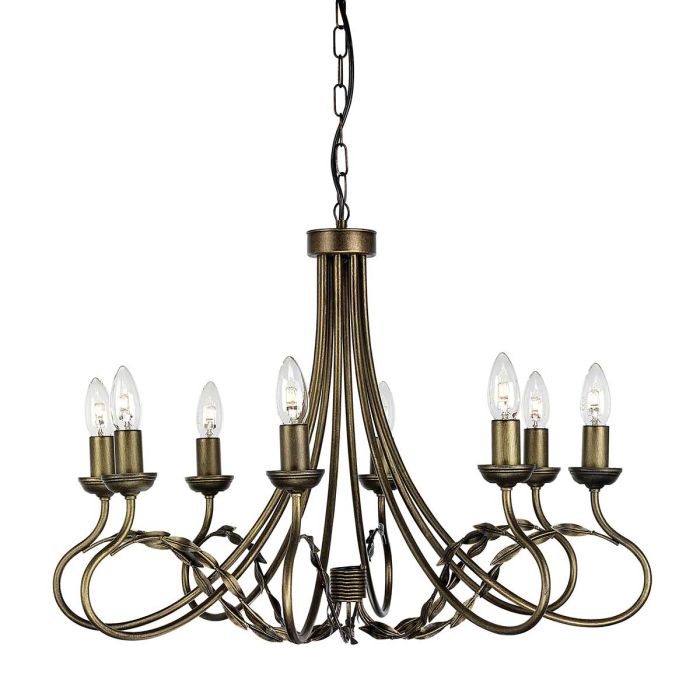 Olivia 8 Light Chandelier - Black / Gold Patina