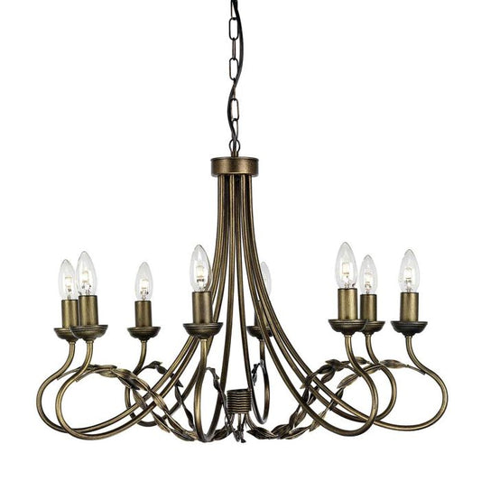 Olivia 8 Light Chandelier - Black / Gold Patina