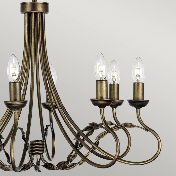 Olivia 8 Light Chandelier - Black / Gold Patina