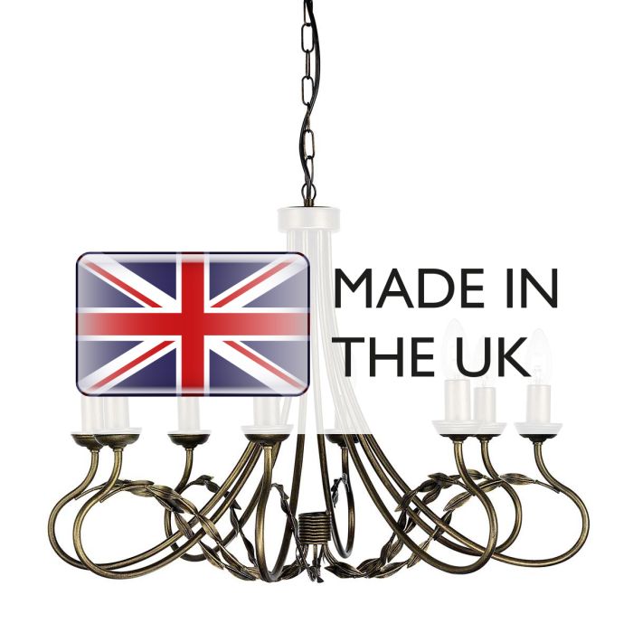 Olivia 8 Light Chandelier - Black / Gold Patina