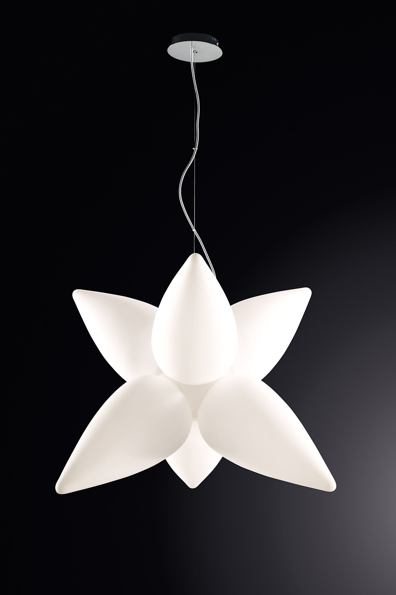 Palma Pendant 6 Light E27 Outdoor IP44, Matt White/Opal White by Mantra