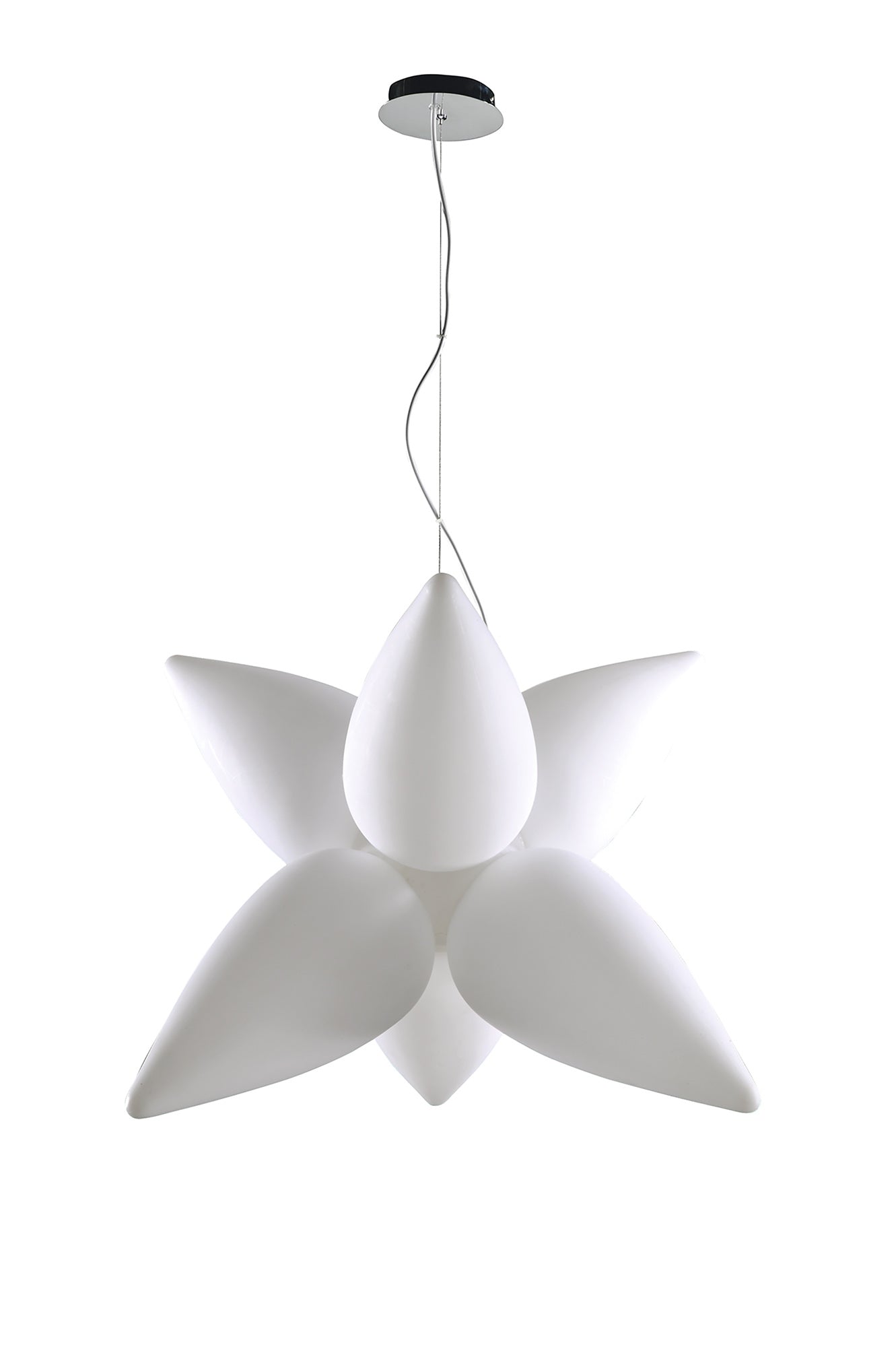 Palma Pendant 6 Light E27 Outdoor IP44, Matt White/Opal White by Mantra