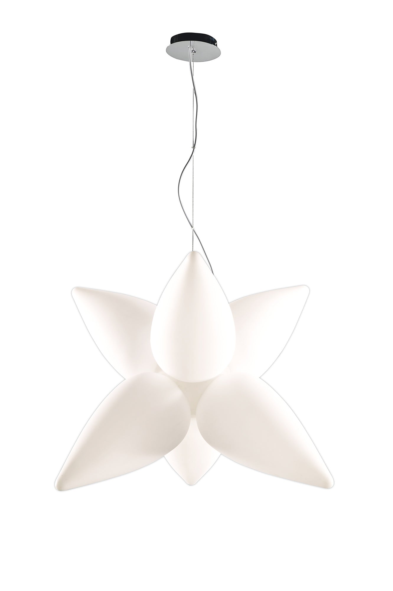 Palma Pendant 6 Light E27 Outdoor IP44, Matt White/Opal White by Mantra