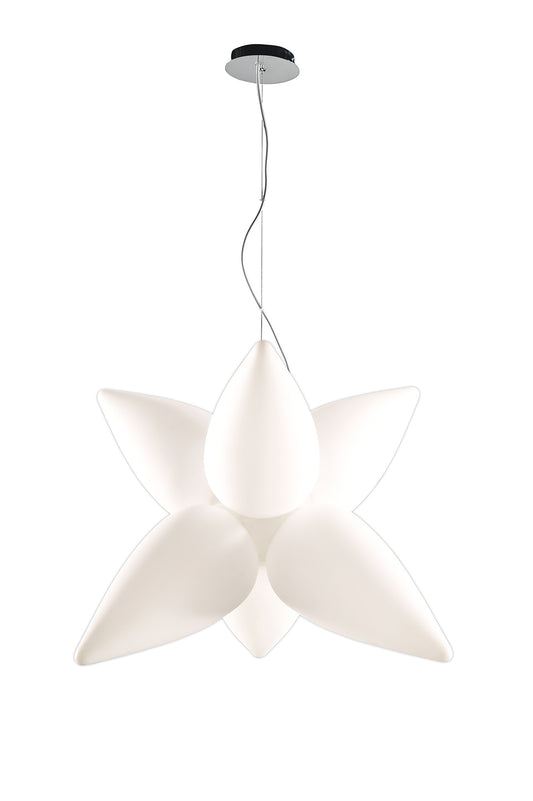 Palma Pendant 6 Light E27 Outdoor IP44, Matt White/Opal White by Mantra