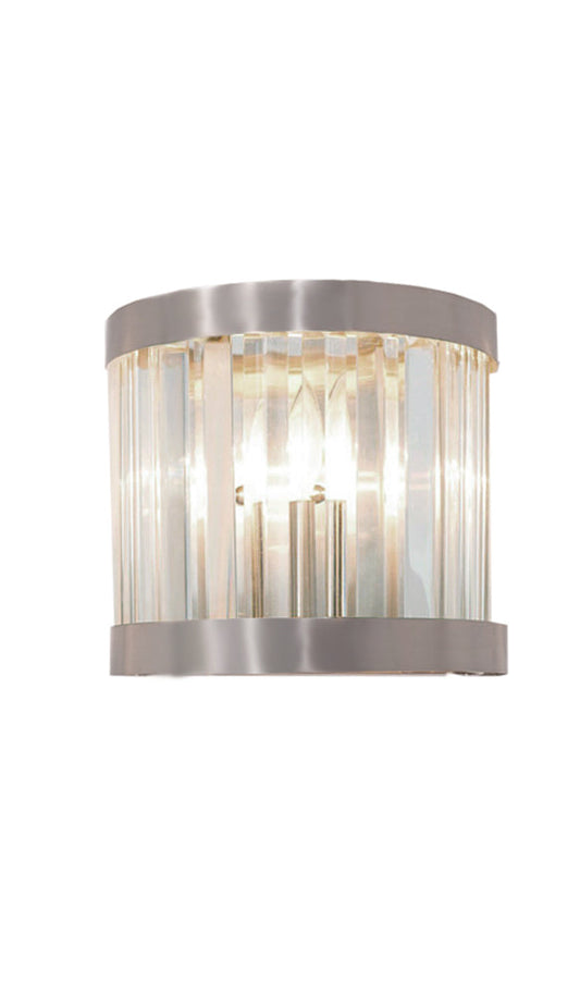 Pandora 1 Light Crystal Wall Light Satin Chrome